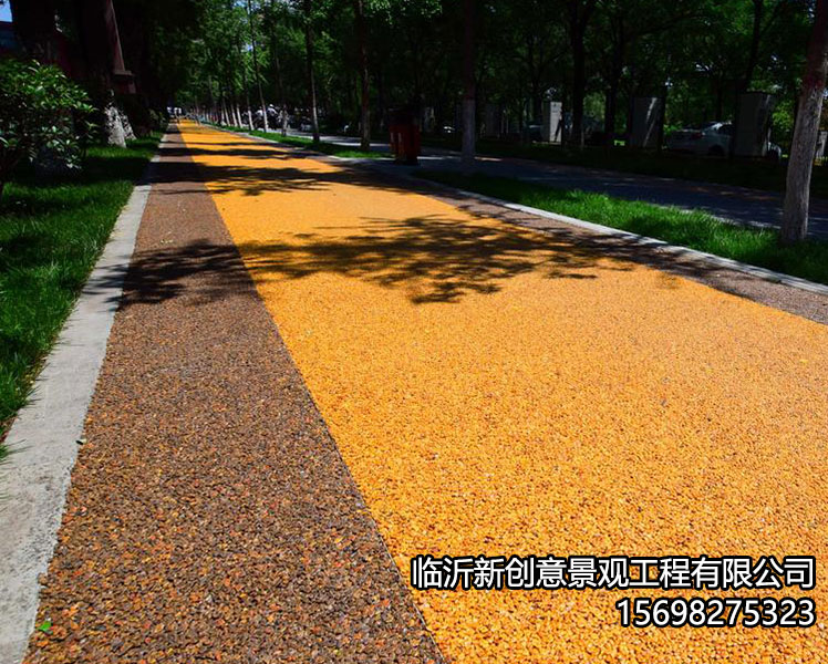 临沂胶粘石透水地坪的应用