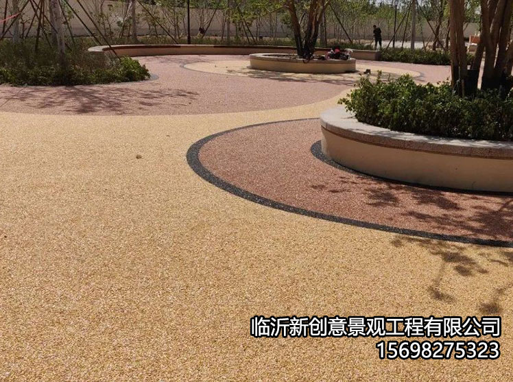 彩色胶粘石透水地坪结构分类